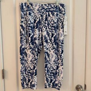 RBX Navy and White Tie-Dye Leggings NWT